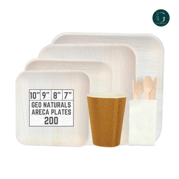 9x9 Square Areca Palm leaf Plates set