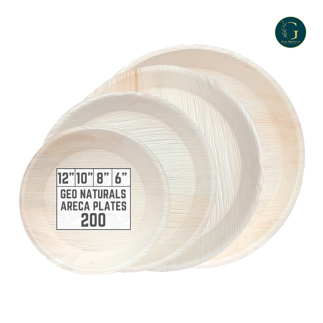 areca palm leaf plates set