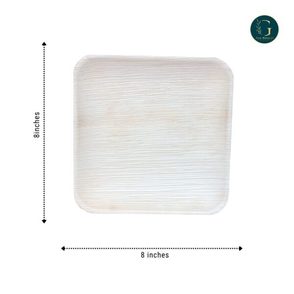 8X8 Square Areca palm leaf plate is a unique, eco-friendly - Image 3