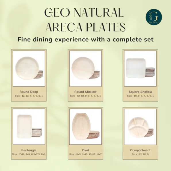 4×4 Square Areca Palm Leaf Plates: