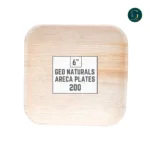 6X6 Square Areca Palm Leaf Plates: