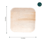 6X6 Square Areca Palm Leaf Plates: