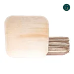 6X6 Square Areca Palm Leaf Plates: