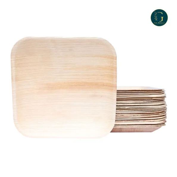 6X6 Square Areca Palm Leaf Plates: